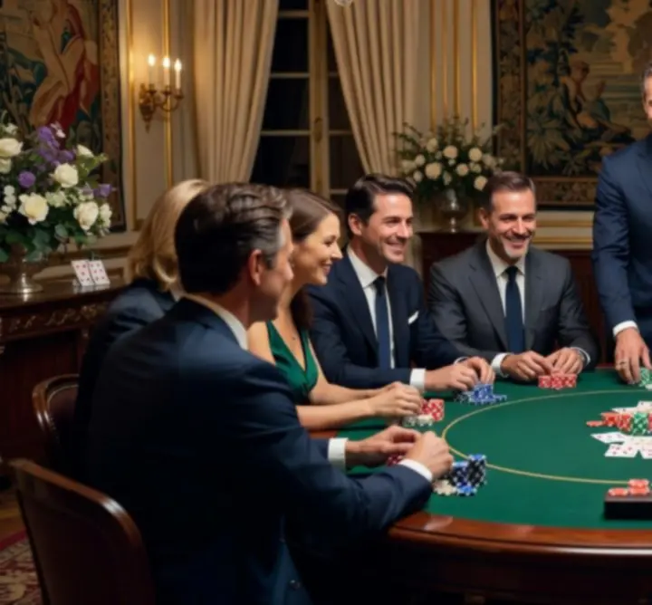 Animateur de poker guidant des participants lors d'un événement
