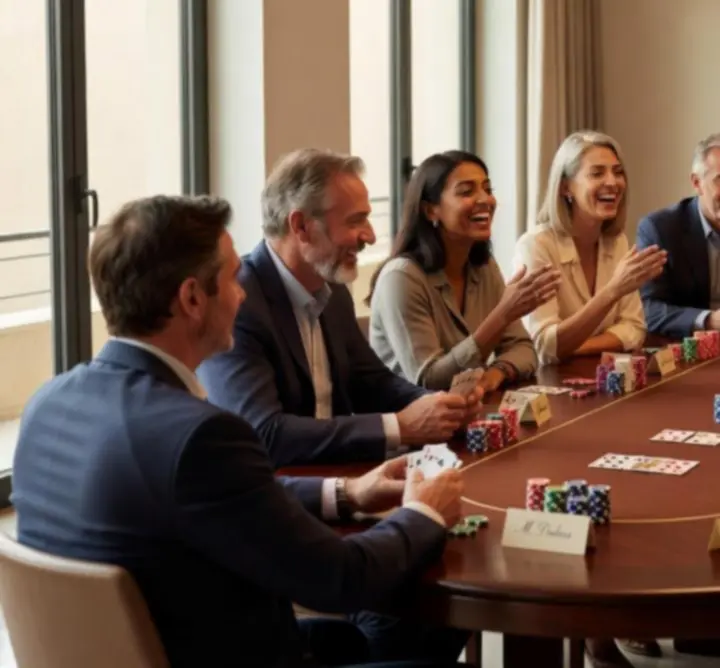 Table d'animation poker lors d'un &eacute;v&eacute;nement social en France