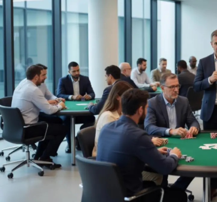 Tournoi de poker lors d'un team building d'entreprise